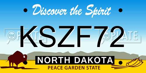KSZF72 North Dakota License Plate