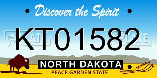 KT01582 North Dakota License Plate