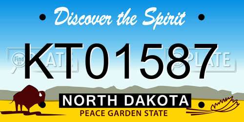KT01587 North Dakota License Plate