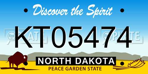 KT05474 North Dakota License Plate