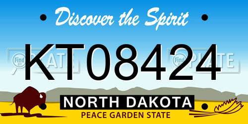 KT08424 North Dakota License Plate