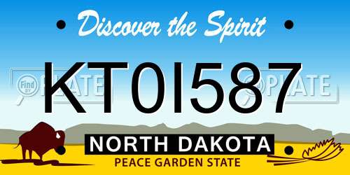 KT0I587 North Dakota License Plate
