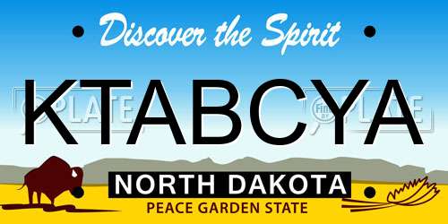 KTABCYA North Dakota License Plate