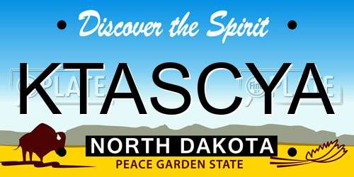 KTASCYA North Dakota License Plate