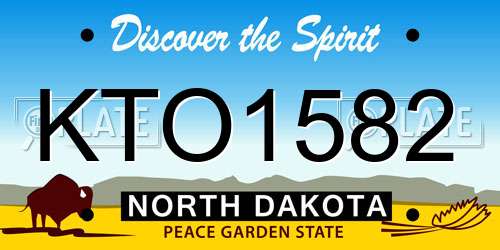 KTO1582 North Dakota License Plate