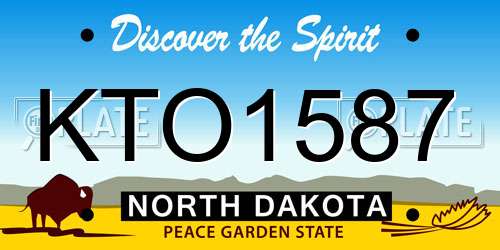KTO1587 North Dakota License Plate
