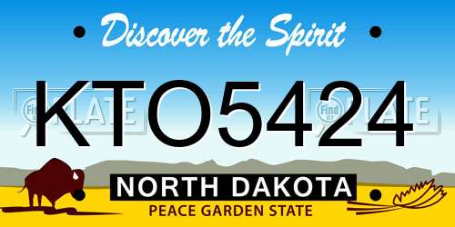 KTO5424 North Dakota License Plate