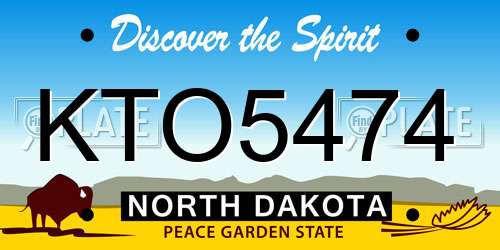 KTO5474 North Dakota License Plate