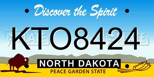 KTO8424 North Dakota License Plate