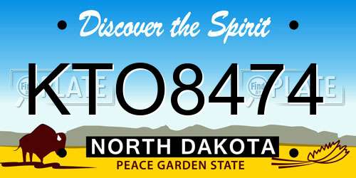 KTO8474 North Dakota License Plate