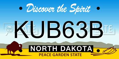 KUB63B North Dakota License Plate