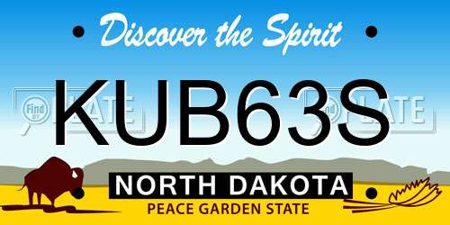 KUB63S North Dakota License Plate