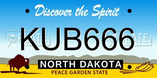 KUB666 North Dakota License Plate