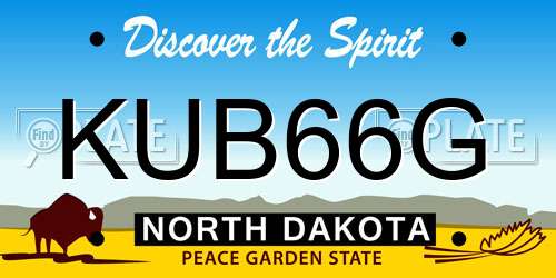 KUB66G North Dakota License Plate