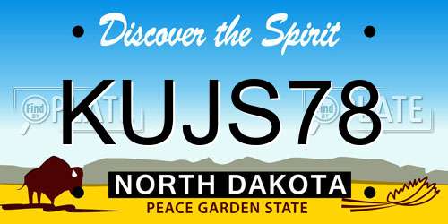 KUJS78 North Dakota License Plate