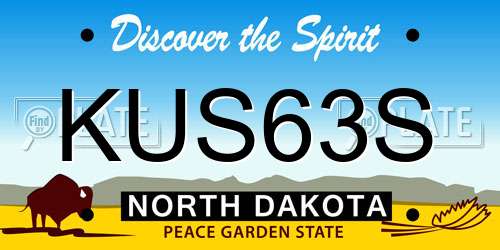 KUS63S North Dakota License Plate