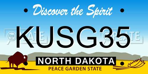 KUSG35 North Dakota License Plate