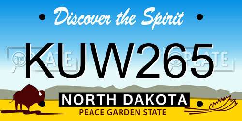 KUW265 North Dakota License Plate