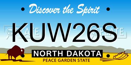 KUW26S North Dakota License Plate