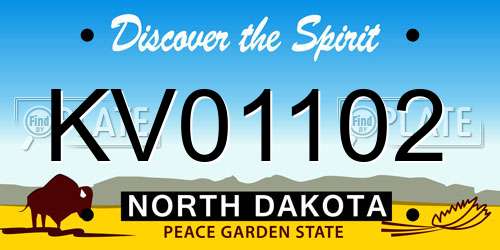 KV01102 North Dakota License Plate