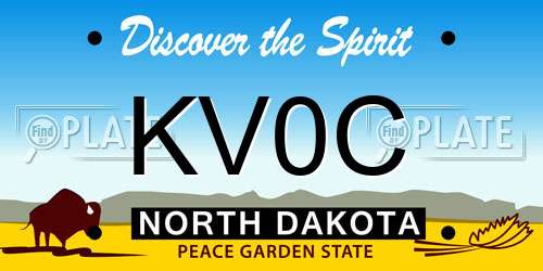 KV0C North Dakota License Plate