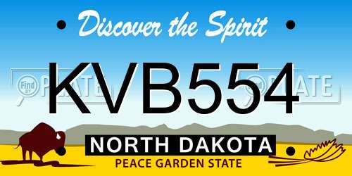 KVB554 North Dakota License Plate