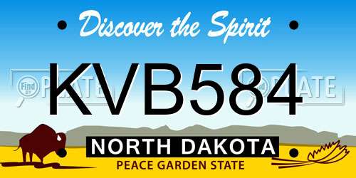 KVB584 North Dakota License Plate