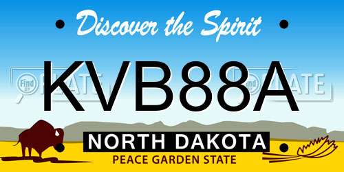 KVB88A North Dakota License Plate