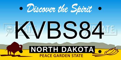 KVBS84 North Dakota License Plate