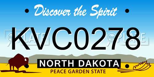 KVC0278 North Dakota License Plate