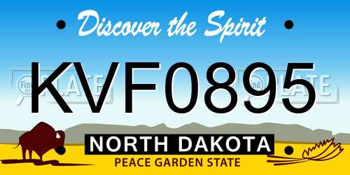 KVF0895 North Dakota License Plate