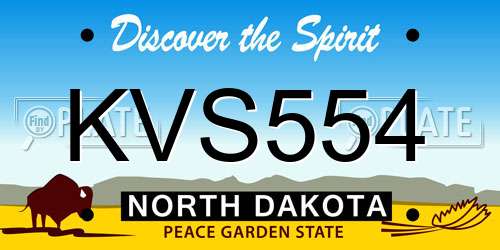 KVS554 North Dakota License Plate