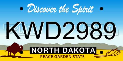 KWD2989 North Dakota License Plate