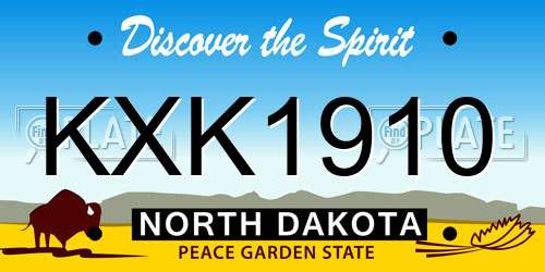 KXK1910 North Dakota License Plate
