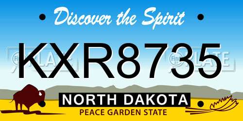 KXR8735 North Dakota License Plate