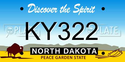 KY322 North Dakota License Plate