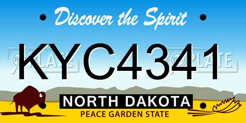 KYC4341 North Dakota License Plate