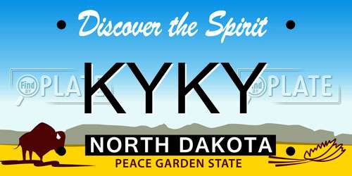 KYKY North Dakota License Plate