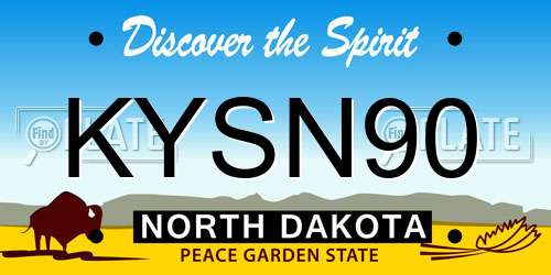KYSN90 North Dakota License Plate