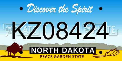 KZ08424 North Dakota License Plate
