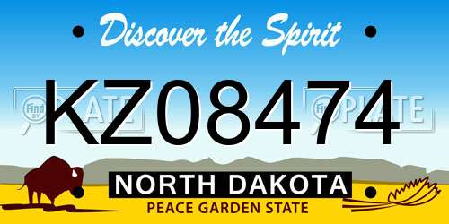 KZ08474 North Dakota License Plate
