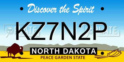 KZ7N2P North Dakota License Plate
