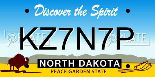 KZ7N7P North Dakota License Plate