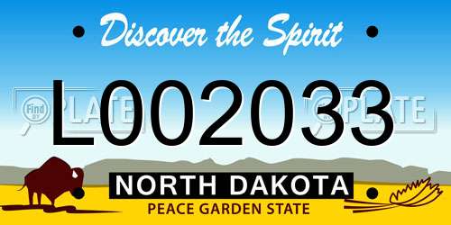 L002033 North Dakota License Plate