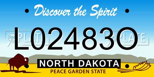 L02483O North Dakota License Plate