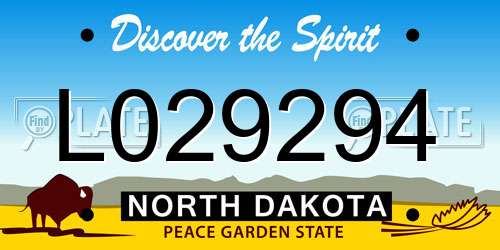 L029294 North Dakota License Plate