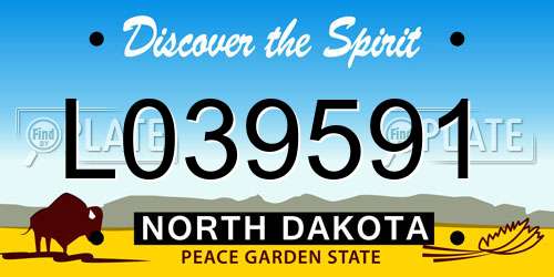 L039591 North Dakota License Plate