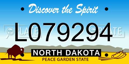 L079294 North Dakota License Plate