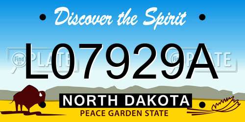 L07929A North Dakota License Plate