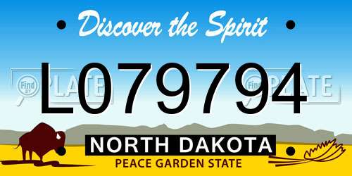 L079794 North Dakota License Plate